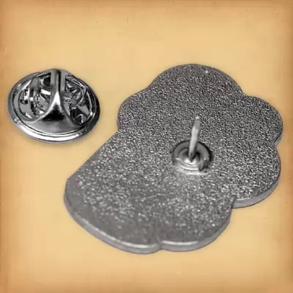 Goth Ghost Horror Coffee Mug Cup “Black Like My Soul” Metal Enamel Pin Brooch - Picture 2 of 11